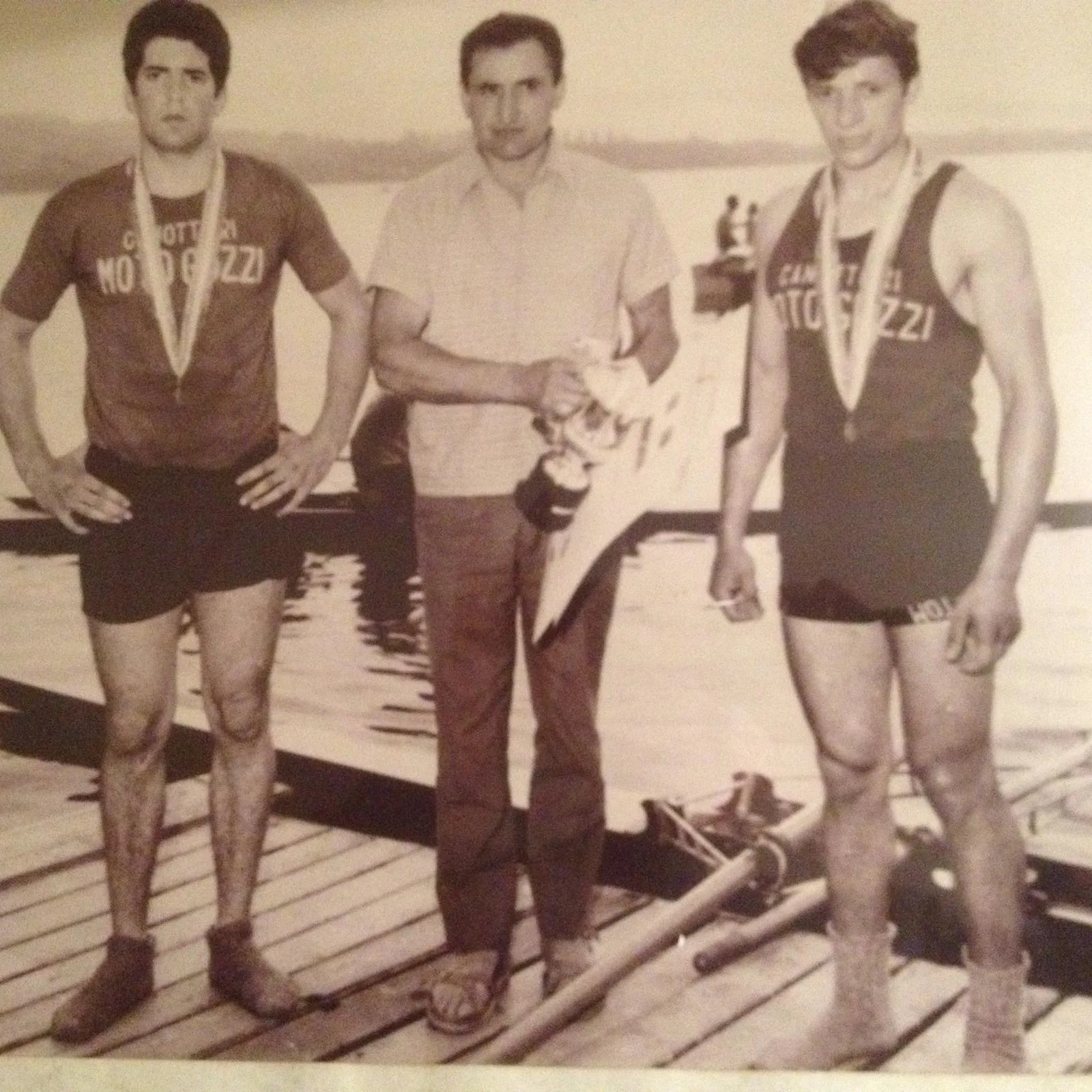 Fabio Cantoni durante una gara di canottaggio